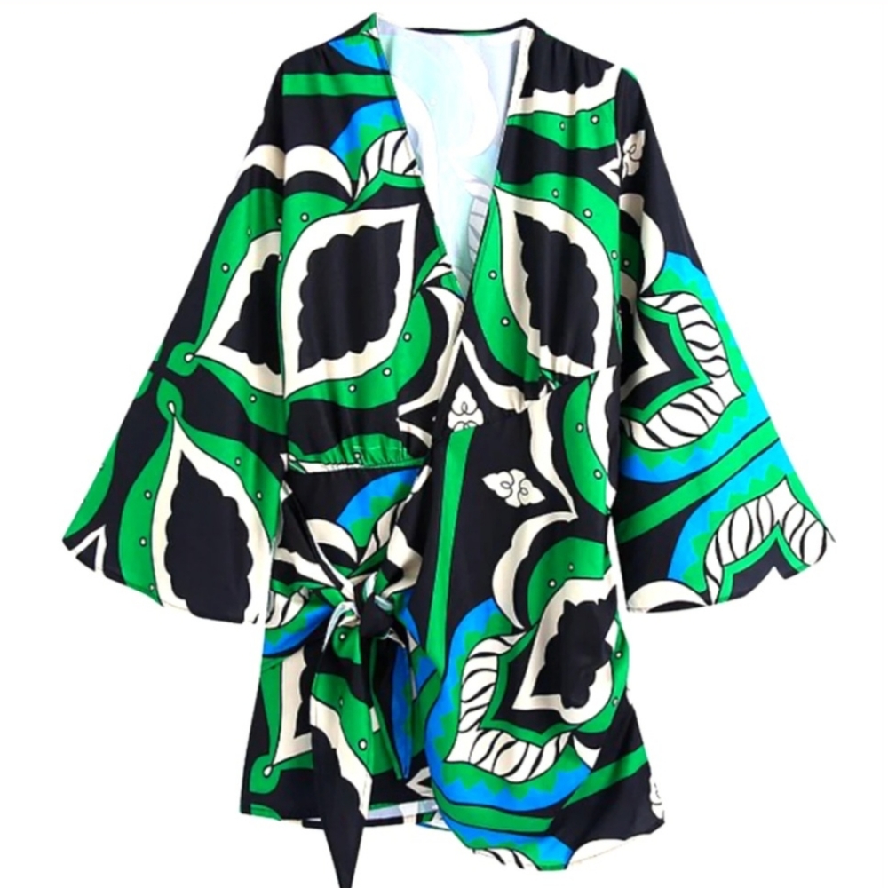 Sunday Up Wrap Dress w/ Dolman sleeves Size M